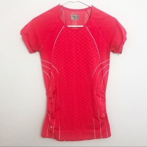 ATHLETA | Fitted Athletic Work Out Neon Top Small